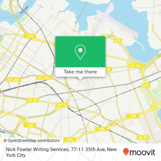 Nick Fowler Writing Services, 77-11 35th Ave map