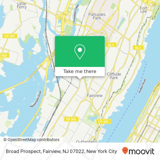 Broad Prospect, Fairview, NJ 07022 map