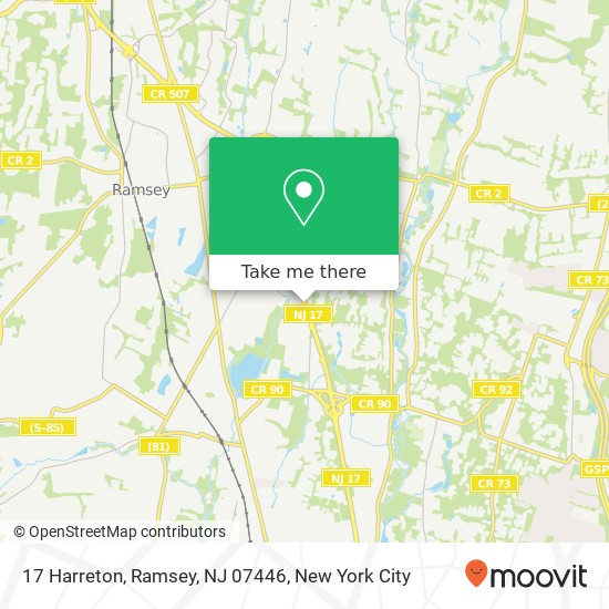 Mapa de 17 Harreton, Ramsey, NJ 07446