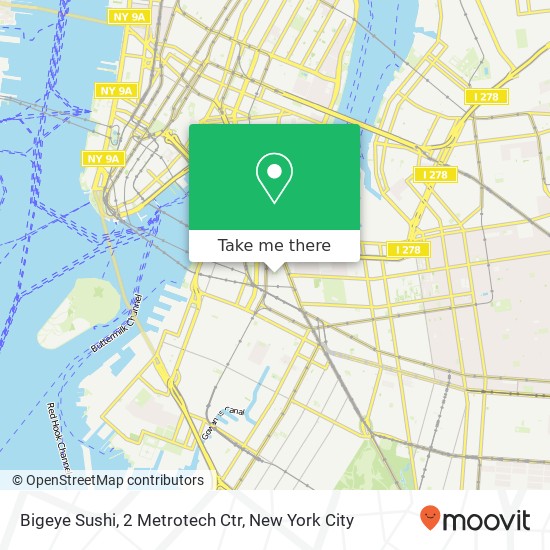 Mapa de Bigeye Sushi, 2 Metrotech Ctr