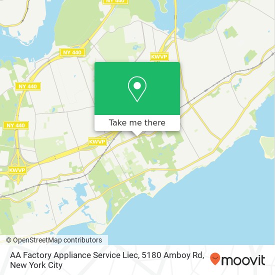 Mapa de AA Factory Appliance Service Liec, 5180 Amboy Rd