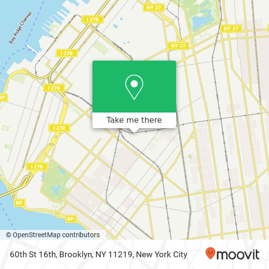 60th St 16th, Brooklyn, NY 11219 map