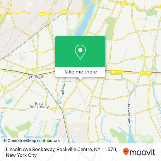 Mapa de Lincoln Ave Rockaway, Rockville Centre, NY 11570