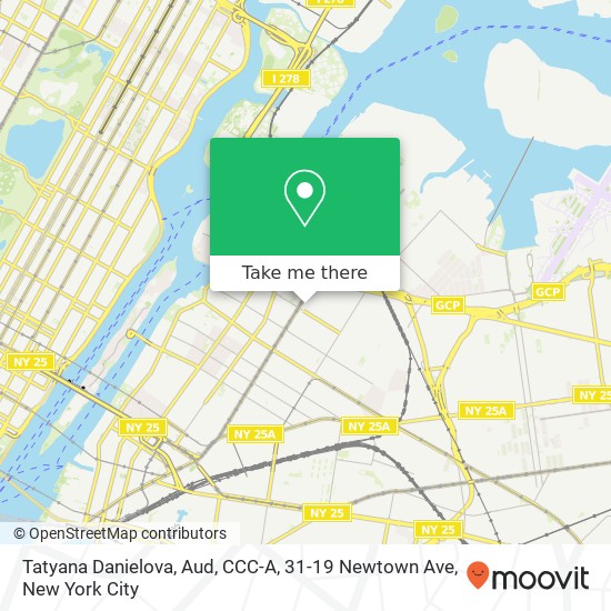 Mapa de Tatyana Danielova, Aud, CCC-A, 31-19 Newtown Ave