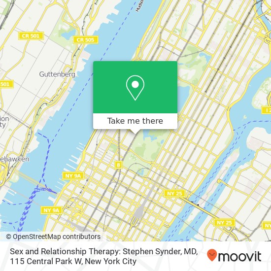 Sex and Relationship Therapy: Stephen Synder, MD, 115 Central Park W map