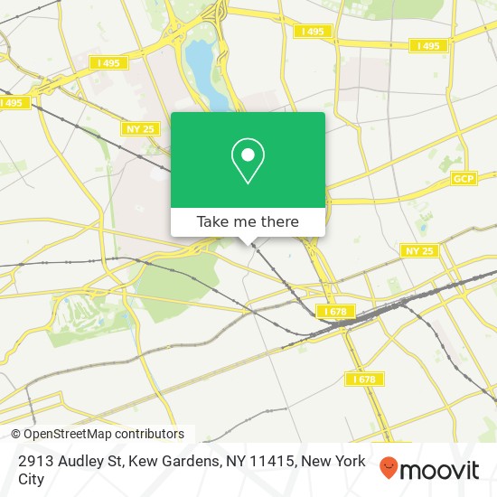 Mapa de 2913 Audley St, Kew Gardens, NY 11415