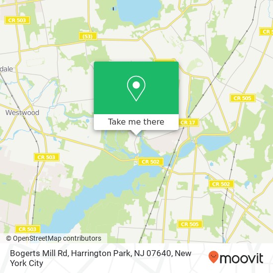Mapa de Bogerts Mill Rd, Harrington Park, NJ 07640