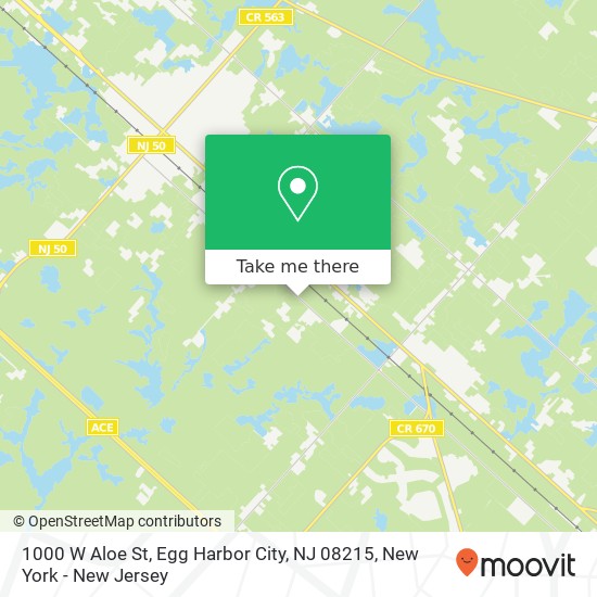 Mapa de 1000 W Aloe St, Egg Harbor City, NJ 08215