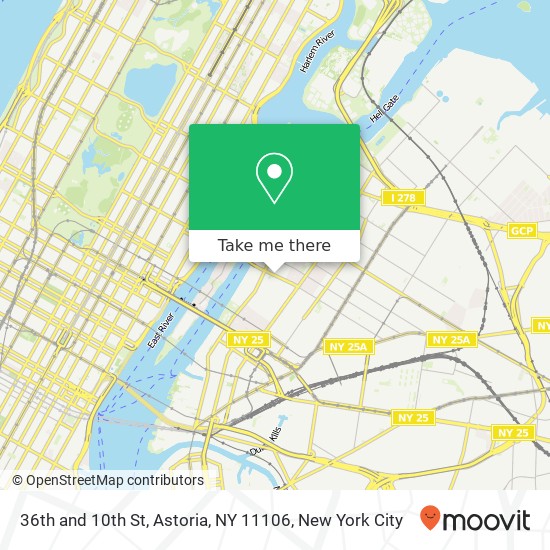 Mapa de 36th and 10th St, Astoria, NY 11106