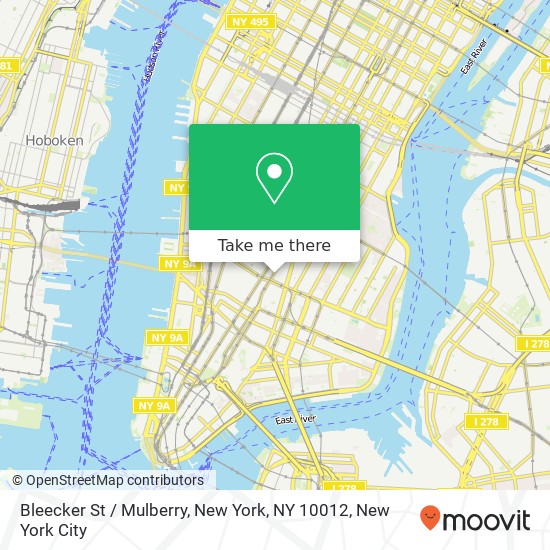 Mapa de Bleecker St / Mulberry, New York, NY 10012