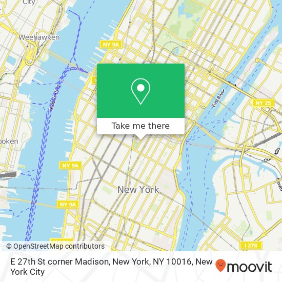 Mapa de E 27th St corner Madison, New York, NY 10016