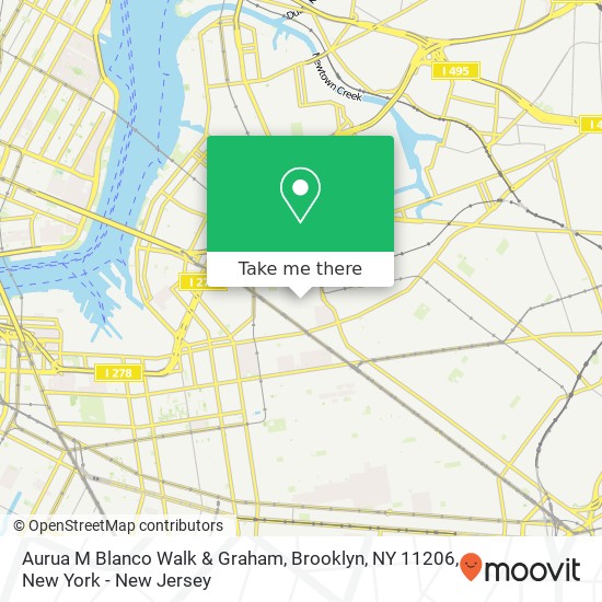 Mapa de Aurua M Blanco Walk & Graham, Brooklyn, NY 11206