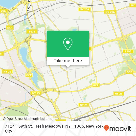 Mapa de 7124 159th St, Fresh Meadows, NY 11365