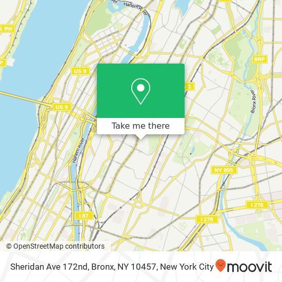 Mapa de Sheridan Ave 172nd, Bronx, NY 10457