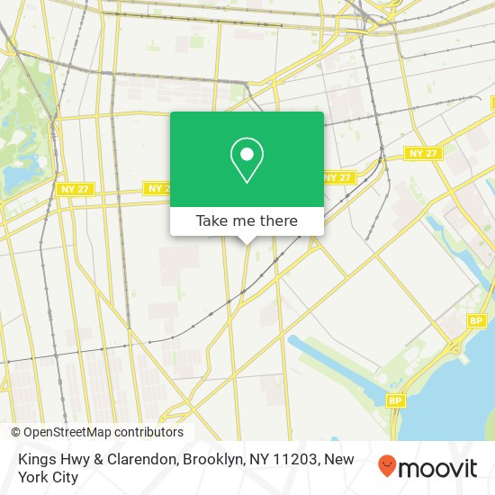 Mapa de Kings Hwy & Clarendon, Brooklyn, NY 11203