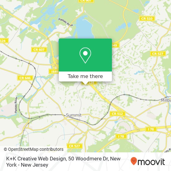 Mapa de K+K Creative Web Design, 50 Woodmere Dr