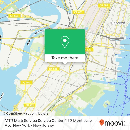 Mapa de MTR Multi Service Service Center, 159 Monticello Ave