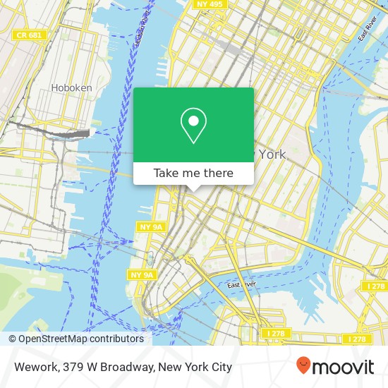 Mapa de Wework, 379 W Broadway