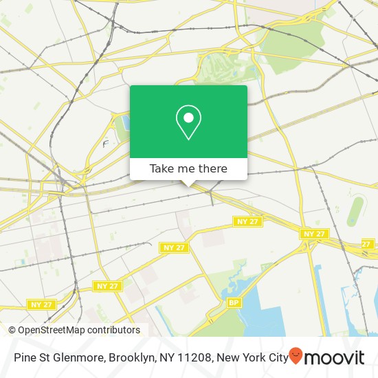 Mapa de Pine St Glenmore, Brooklyn, NY 11208