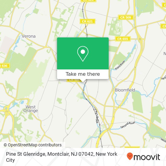 Mapa de Pine St Glenridge, Montclair, NJ 07042