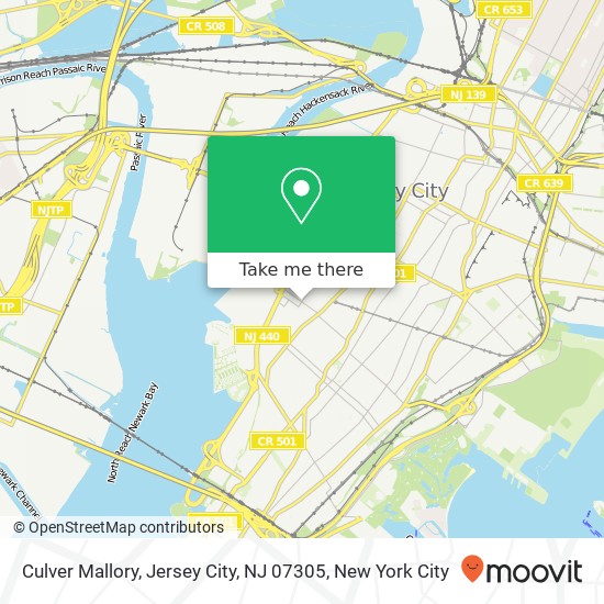 Mapa de Culver Mallory, Jersey City, NJ 07305