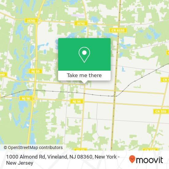 Mapa de 1000 Almond Rd, Vineland, NJ 08360