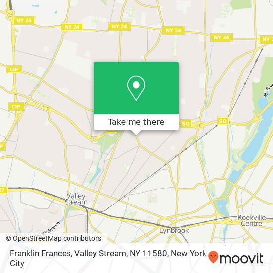 Mapa de Franklin Frances, Valley Stream, NY 11580
