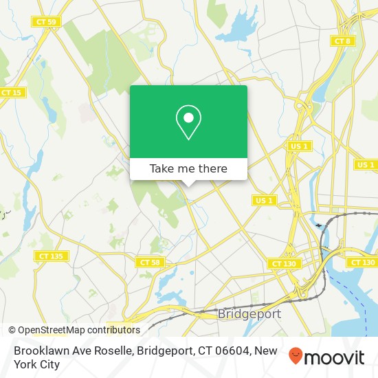 Mapa de Brooklawn Ave Roselle, Bridgeport, CT 06604