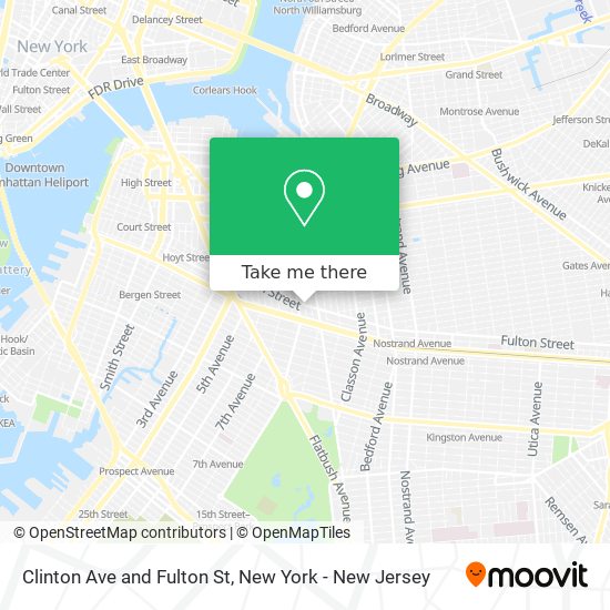 Clinton Ave and Fulton St map