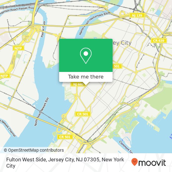 Mapa de Fulton West Side, Jersey City, NJ 07305