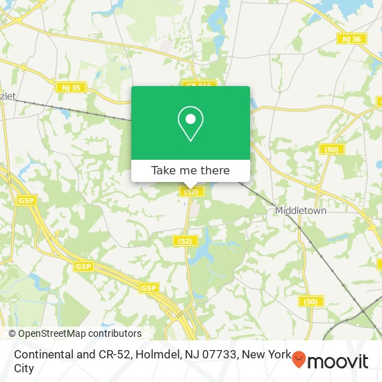 Continental and CR-52, Holmdel, NJ 07733 map
