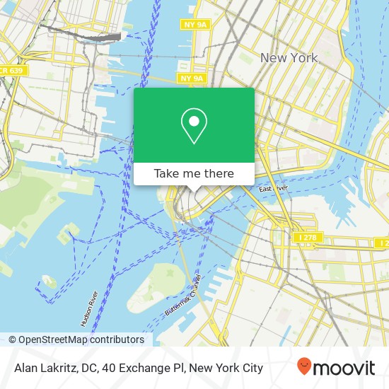 Mapa de Alan Lakritz, DC, 40 Exchange Pl