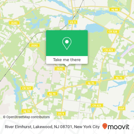 Mapa de River Elmhurst, Lakewood, NJ 08701