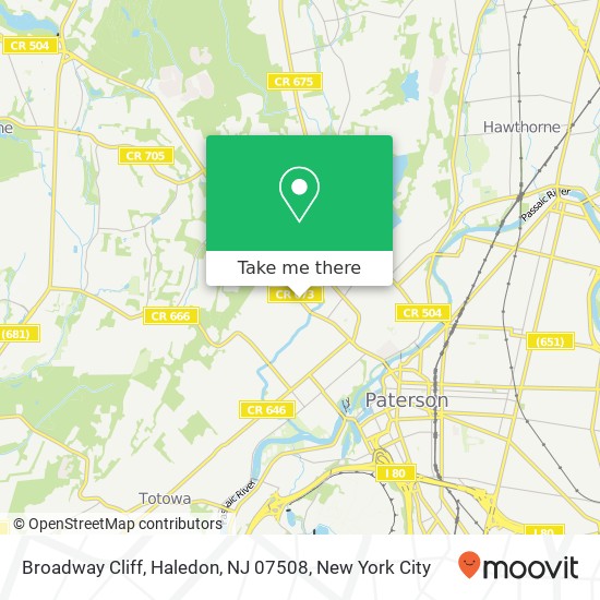 Mapa de Broadway Cliff, Haledon, NJ 07508