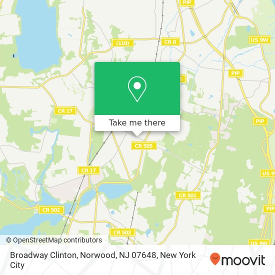 Mapa de Broadway Clinton, Norwood, NJ 07648