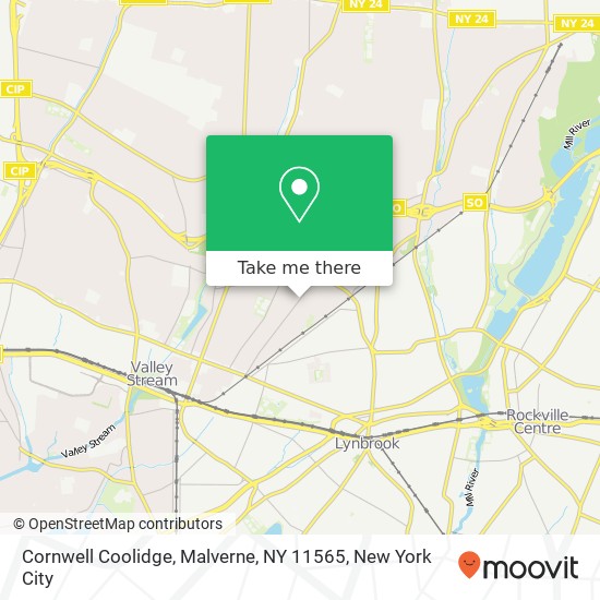 Mapa de Cornwell Coolidge, Malverne, NY 11565