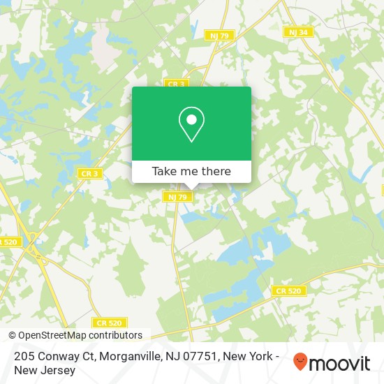 Mapa de 205 Conway Ct, Morganville, NJ 07751