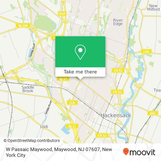 Mapa de W Passaic Maywood, Maywood, NJ 07607