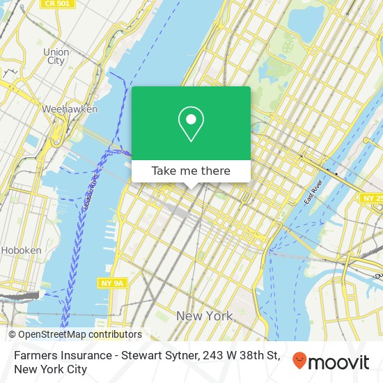 Mapa de Farmers Insurance - Stewart Sytner, 243 W 38th St