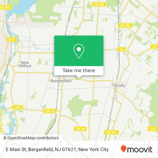 Mapa de E Main St, Bergenfield, NJ 07621