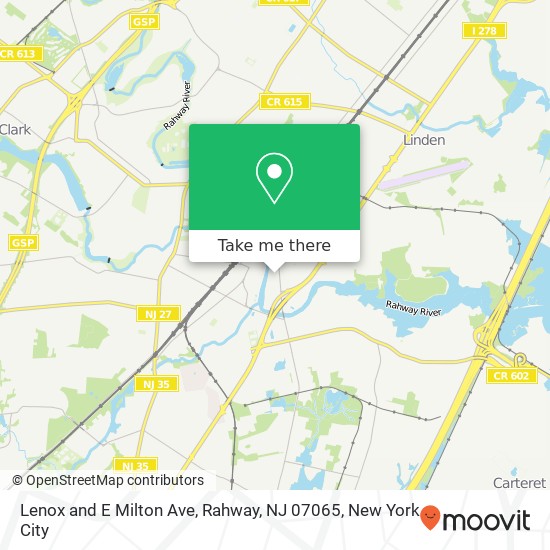 Lenox and E Milton Ave, Rahway, NJ 07065 map