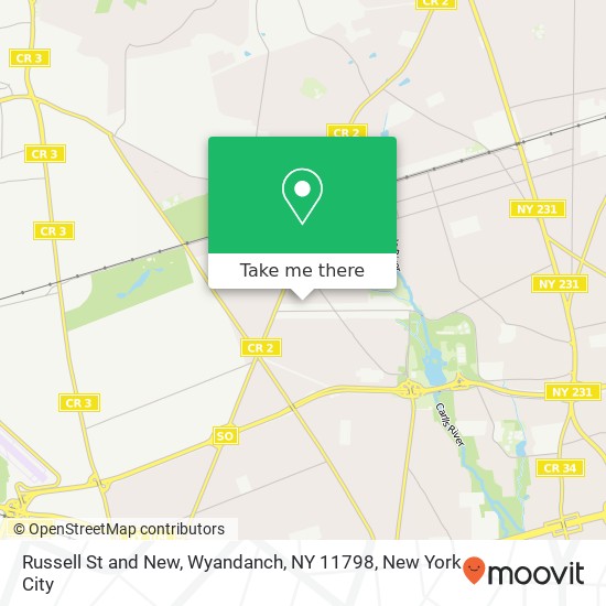 Russell St and New, Wyandanch, NY 11798 map