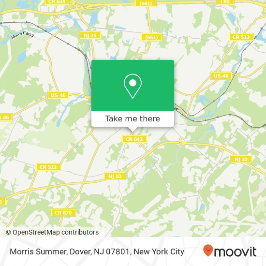 Mapa de Morris Summer, Dover, NJ 07801