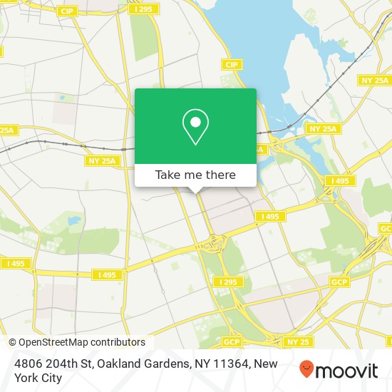 Mapa de 4806 204th St, Oakland Gardens, NY 11364