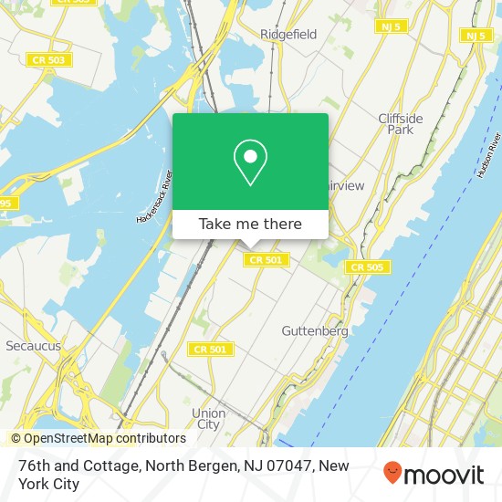 76th and Cottage, North Bergen, NJ 07047 map