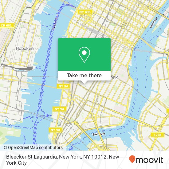 Mapa de Bleecker St Laguardia, New York, NY 10012
