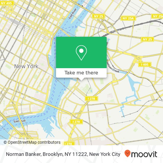 Mapa de Norman Banker, Brooklyn, NY 11222