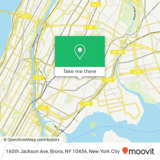 Mapa de 160th Jackson Ave, Bronx, NY 10456