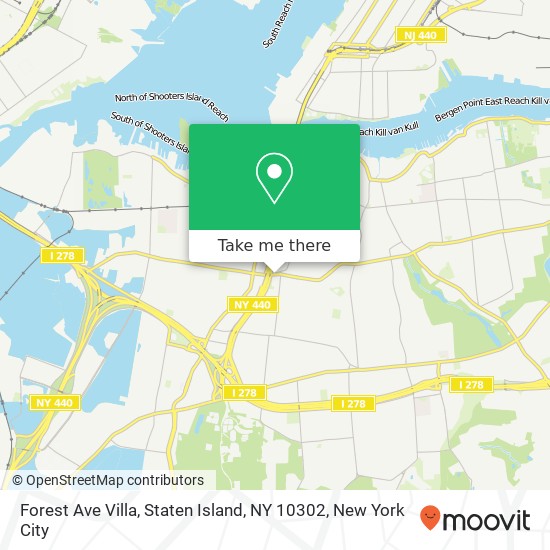 Mapa de Forest Ave Villa, Staten Island, NY 10302