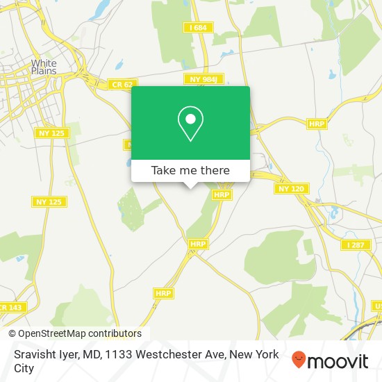 Mapa de Sravisht Iyer, MD, 1133 Westchester Ave
